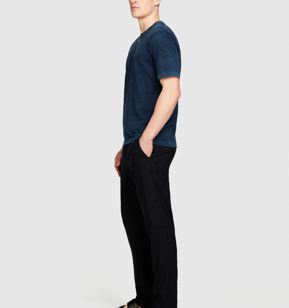 Acid wash t-shirt - men's short sleeve t-shirts - Dark Blue | Sisley image number 2